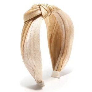 Emm Kuo Knotted Headband in Khaki Banana Silk. Brand new!